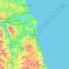 Mapa topográfico Sunderland, altitude, relevo