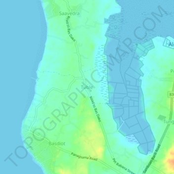 Mapa topográfico Tuble, altitude, relevo