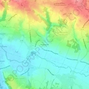 Mapa topográfico Plaine Basse, altitude, relevo