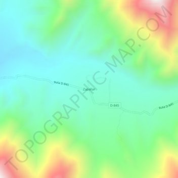 Mapa topográfico Zapallar, altitude, relevo