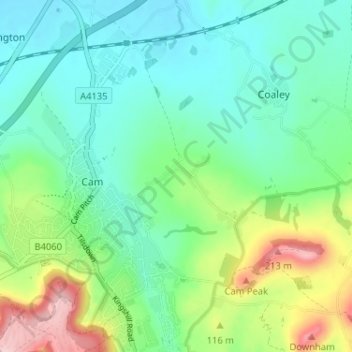 Mapa topográfico Upthorpe, altitude, relevo