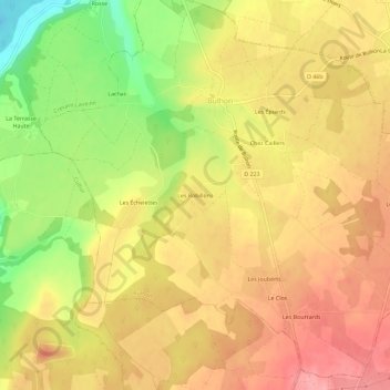 Mapa topográfico Les Robillons, altitude, relevo