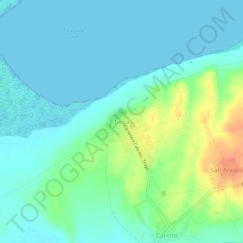 Mapa topográfico Troya, altitude, relevo