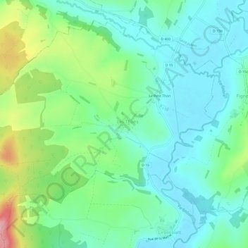 Mapa topográfico Le Grand Thon, altitude, relevo