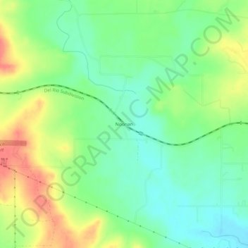 Mapa topográfico Noonan, altitude, relevo