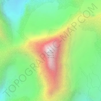 Mapa topográfico Mount Alberta, altitude, relevo