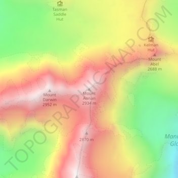 Mapa topográfico Mount Annan, altitude, relevo