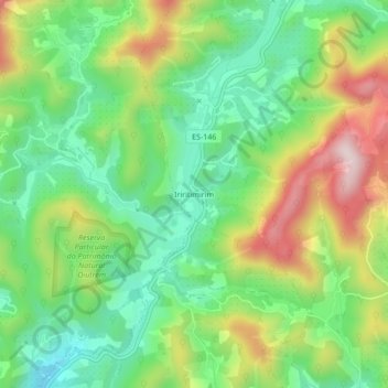 Mapa topográfico Iriritimirim, altitude, relevo