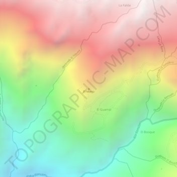 Mapa topográfico El Morro, altitude, relevo