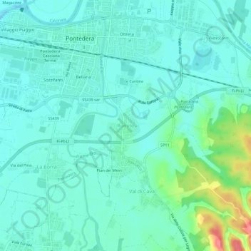 Mapa topográfico Romito, altitude, relevo