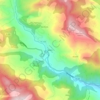 Mapa topográfico Noales, altitude, relevo