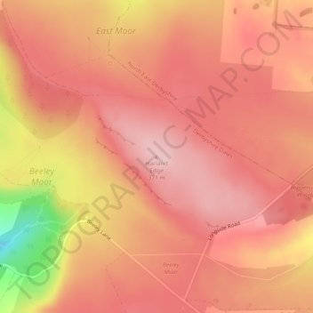 Mapa topográfico Harland Edge, altitude, relevo
