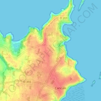Mapa topográfico La Haisse, altitude, relevo