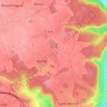 Mapa topográfico Les Tourelles, altitude, relevo