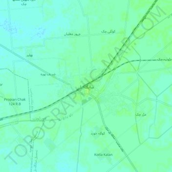 Mapa topográfico Sangla Hill, altitude, relevo