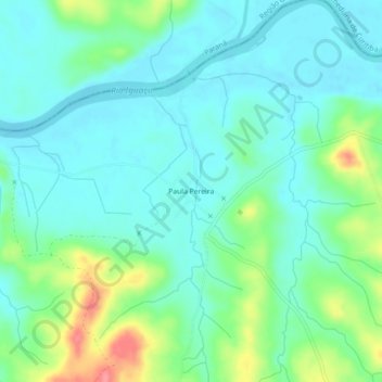 Mapa topográfico Paula Pereira, altitude, relevo
