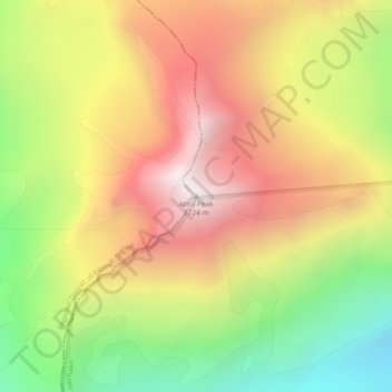 Mapa topográfico Atna Peak, altitude, relevo