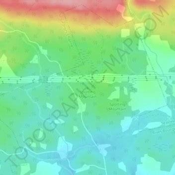 Mapa topográfico Sporting Mountain, altitude, relevo