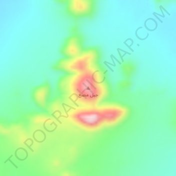 Mapa topográfico Jabal Musa`, altitude, relevo