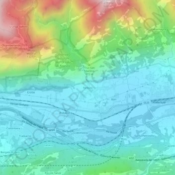 Mapa topográfico Foresto, altitude, relevo