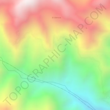 Mapa topográfico El Guamo, altitude, relevo