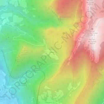 Mapa topográfico Chalais, altitude, relevo