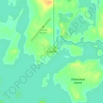 Mapa topográfico Brochet, altitude, relevo