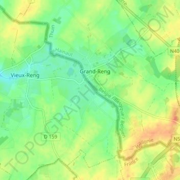 Mapa topográfico Lameries, altitude, relevo