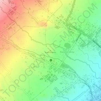 Mapa topográfico Bukit Kusambi, altitude, relevo