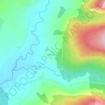 Mapa topográfico Knockaun, altitude, relevo