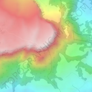 Mapa topográfico Peña Azul, altitude, relevo