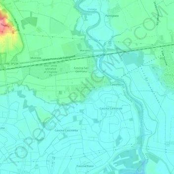 Mapa topográfico Lambrinia, altitude, relevo