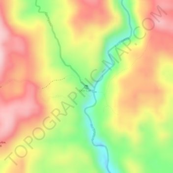 Mapa topográfico Gran Cañón, altitude, relevo