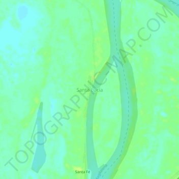 Mapa topográfico Santa Lucía, altitude, relevo