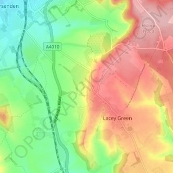 Mapa topográfico Loosley Row, altitude, relevo