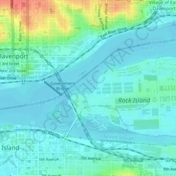 Mapa topográfico Boat Harbor, altitude, relevo
