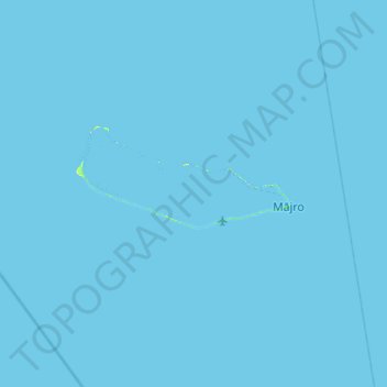 Mapa topográfico Majuro Atoll, altitude, relevo
