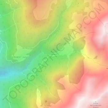Mapa topográfico Bénétant, altitude, relevo
