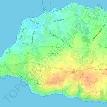 Mapa topográfico La Renaudière, altitude, relevo