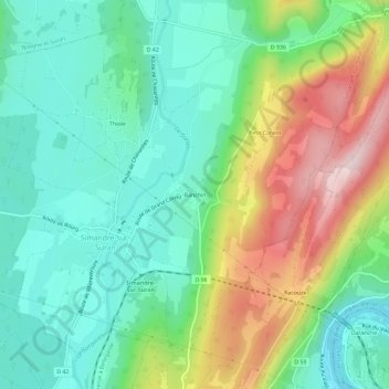 Mapa topográfico Banchin, altitude, relevo