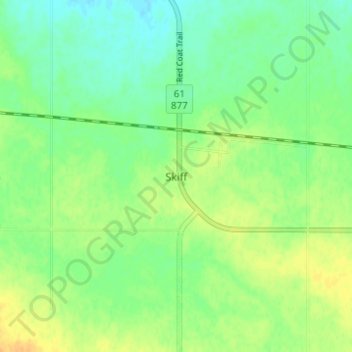 Mapa topográfico Skiff, altitude, relevo