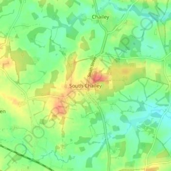 Mapa topográfico South Chailey, altitude, relevo