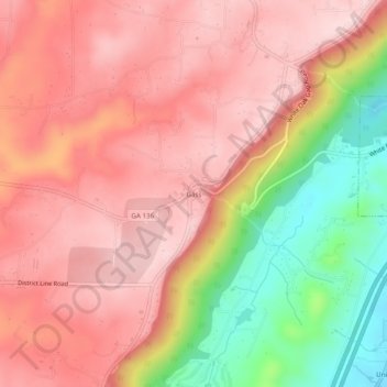 Mapa topográfico Gass, altitude, relevo