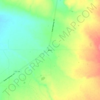 Mapa topográfico Basin, altitude, relevo