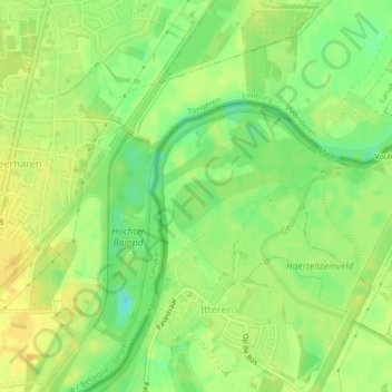 Mapa topográfico Op de Weerd, altitude, relevo