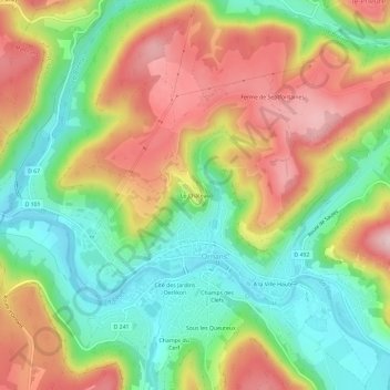 Mapa topográfico Le Château, altitude, relevo