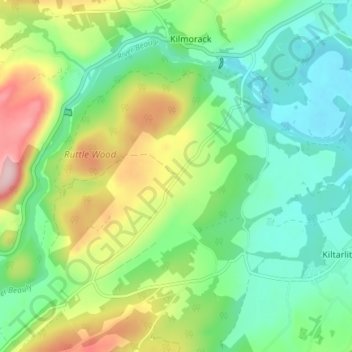 Mapa topográfico Fanellan, altitude, relevo