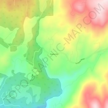 Mapa topográfico Rackerby, altitude, relevo