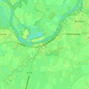 Mapa topográfico Bingerden, altitude, relevo