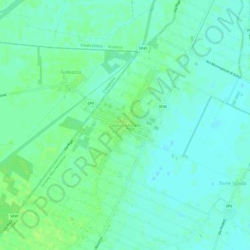 Mapa topográfico Dodici Morelli, altitude, relevo